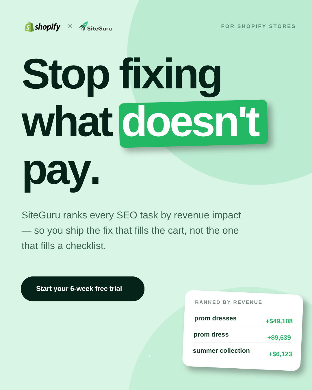 Advertentie — SiteGuru: stop fixing what doesn't pay